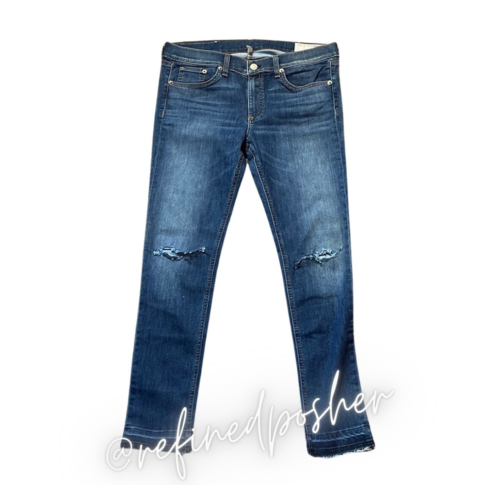 Rag & Bone Capri Distressed Skinny Leg Jeans in Collette size 32 NEW - Picture 2 of 4